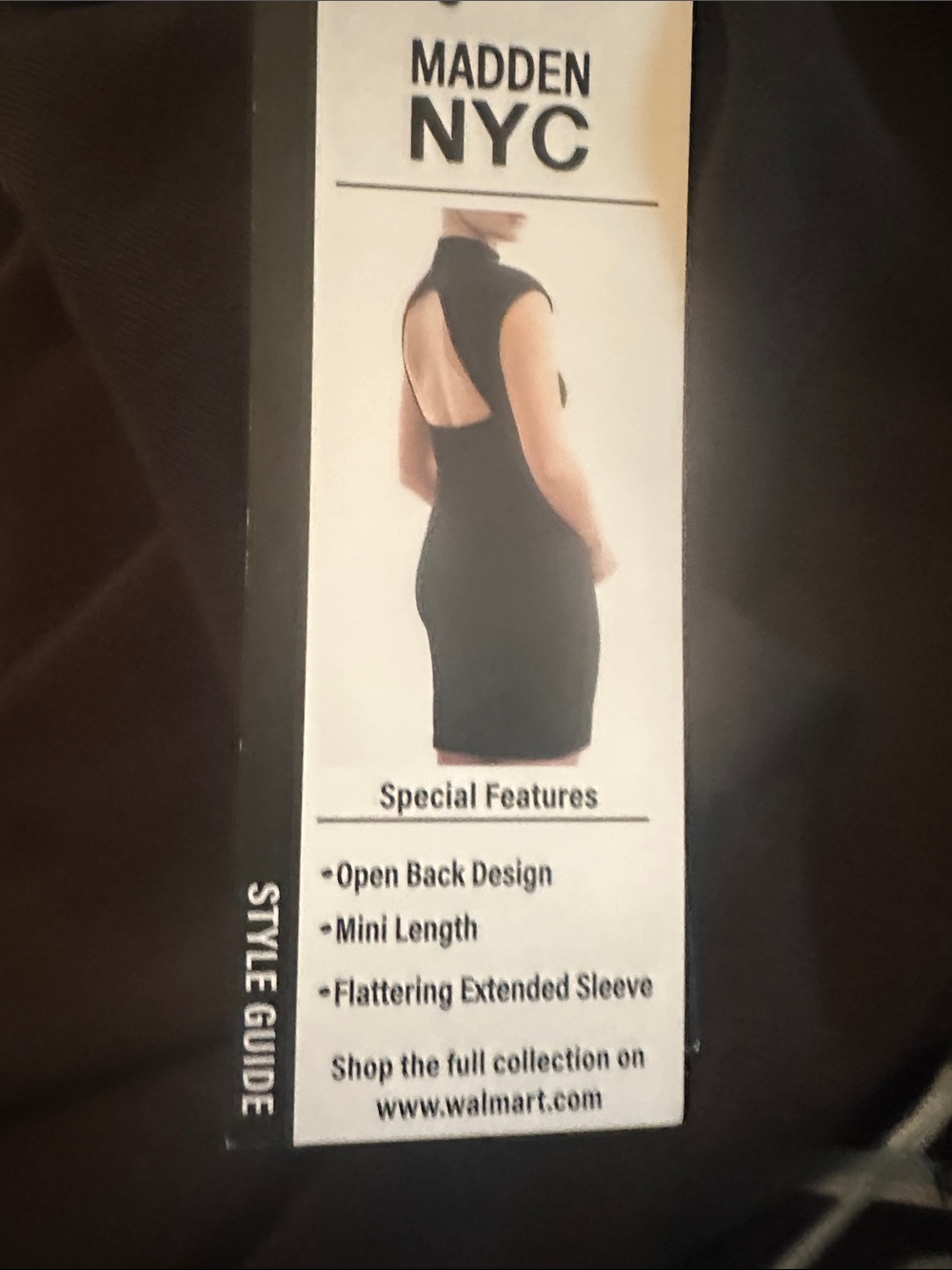 Madden NYC open back design black Mimi dress L NWT